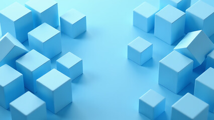Obraz premium soft abstract blue cubes create visually appealing textured backdrop designs