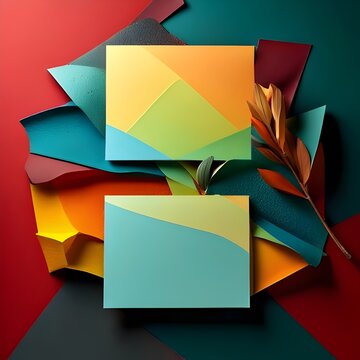 Abstract Colorful Paper Shapes