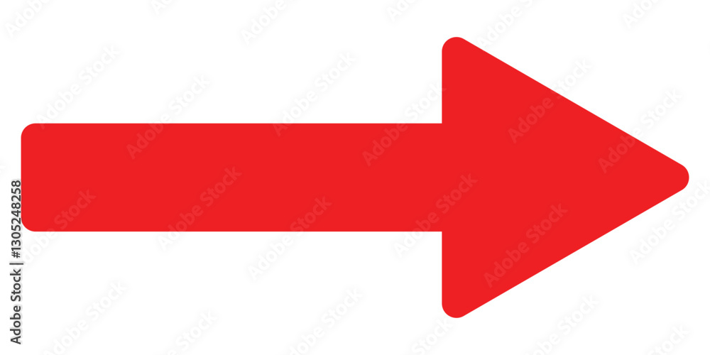 Poster red arrow direction vector. long red arrow icon vector. red long arrow icon set. long arrow icon set