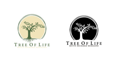 tree of life logo design illustration vector