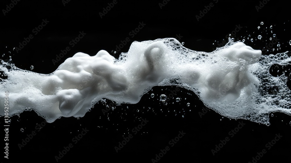 Poster captivating close-up of abstract foam bubbles generating dynamic shapes and patterns in motion again