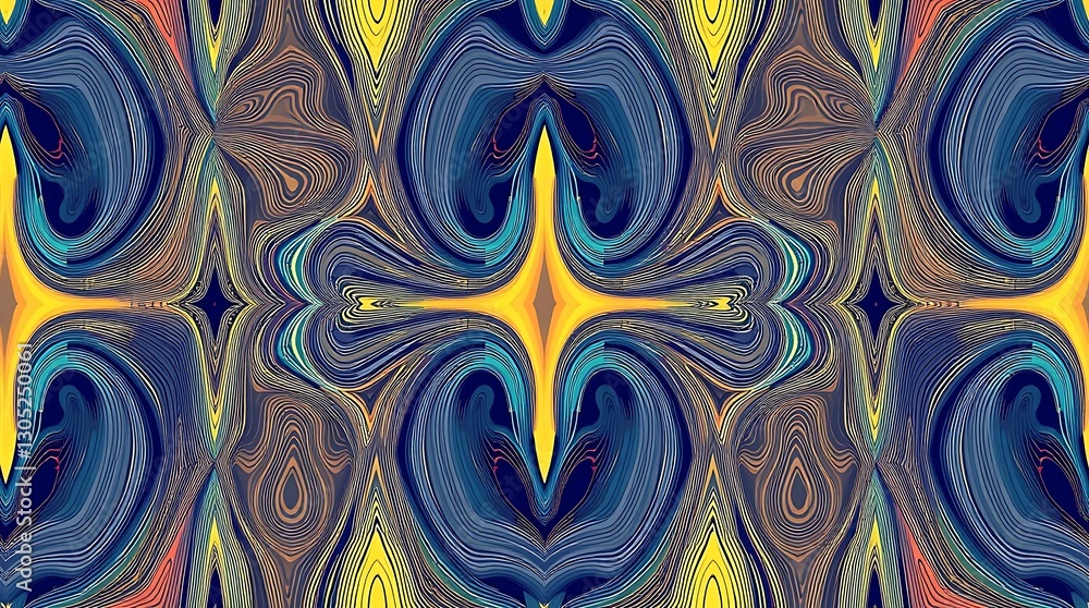 Aufkleber hypnotic swirls: an abstract pattern of captivating swirls, blending vibrant colors and intricate de