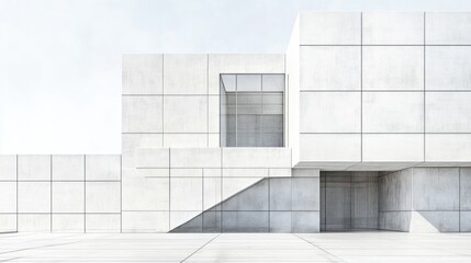 Obraz premium Modern Concrete Building Exterior