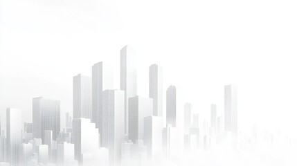 Obraz premium Abstract city skyline, minimalist architecture, urban landscape, background design, digital art, for posters, presentations, or websites