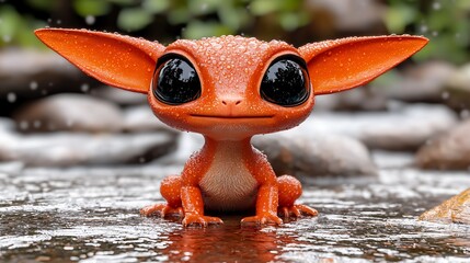 Orange Creature in Stream