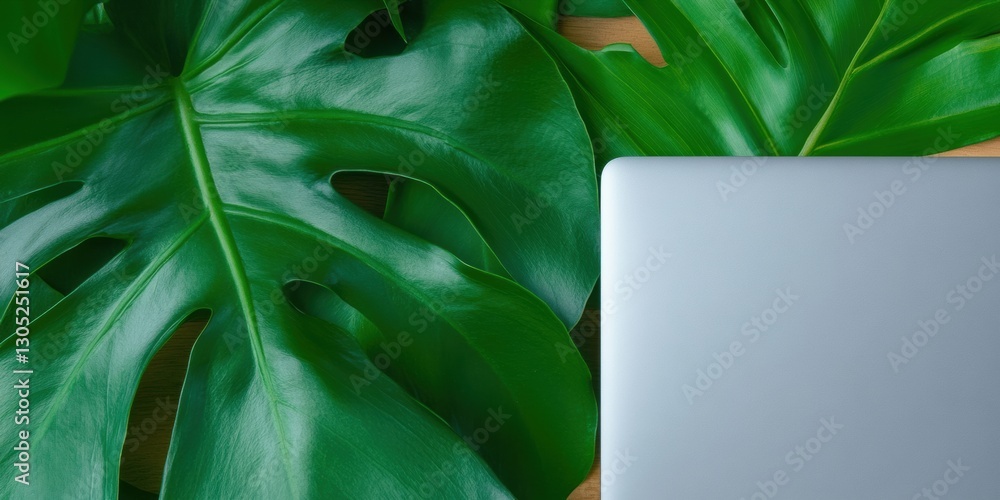 Aufkleber minimalist remote work sanctuary biophilic design meets high-performance tech - serene productivity 