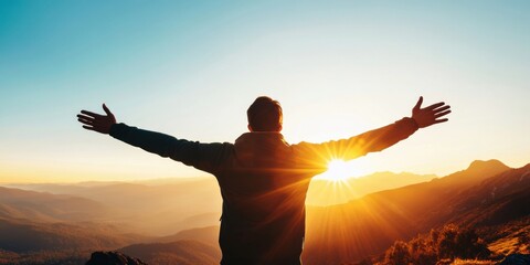 Fototapeta premium Mindful Metamorphosis Gen Z Leadership and Wellness Empowerment - Transformative Peak Performance Visualization for Digital Entrepreneurial Growth