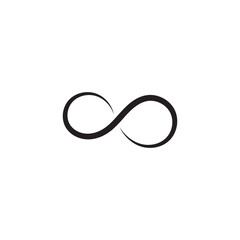 infinity symbol black - simple with discontinuation - isolated - vector