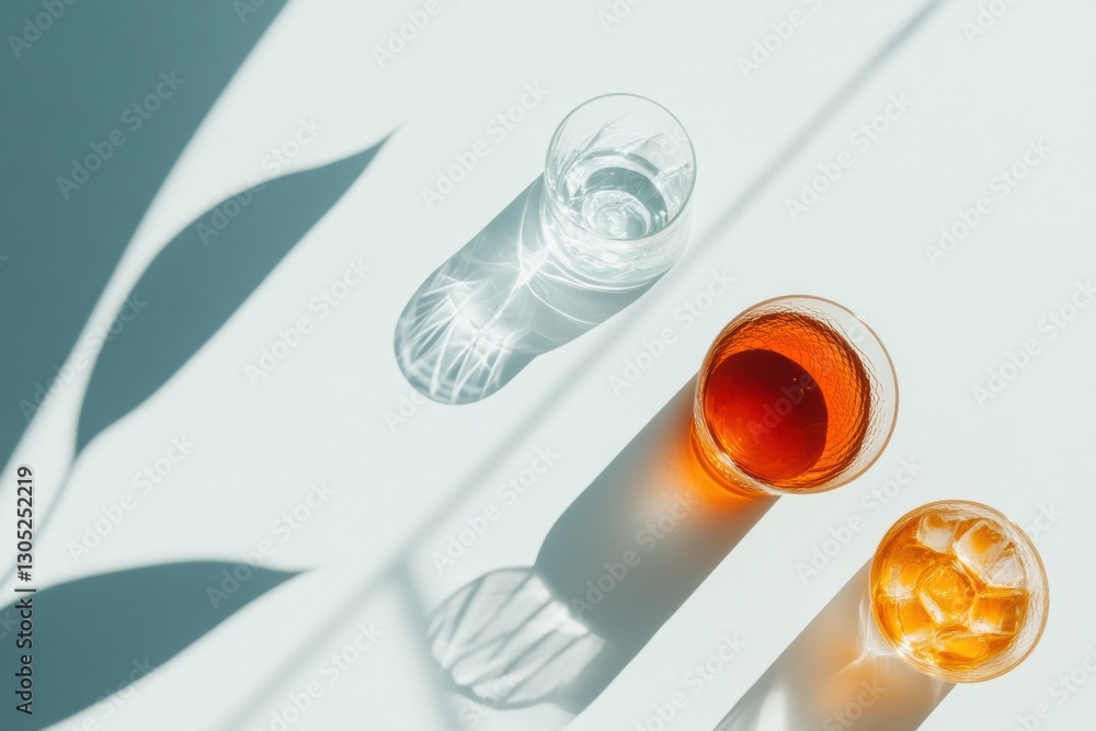 Poster minimalist hydration aesthetic artistic glass composition exploring mindful beverage design with dyn