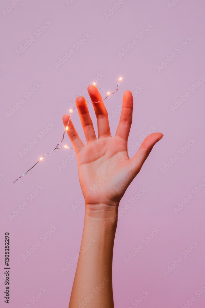 Leinwandbilder Minimalist Digital Connection Illuminated Human Hand Touching Ethereal Light Network - Innovative Tech Transformation and Emotional Connectivity Visualization
