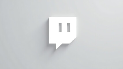 twitch logo features minimalist white square gray background rounded corners rendering