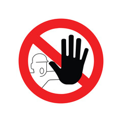 no trespass sign. trespassing prohibited symbol. stop pictogram symbol vector on white background