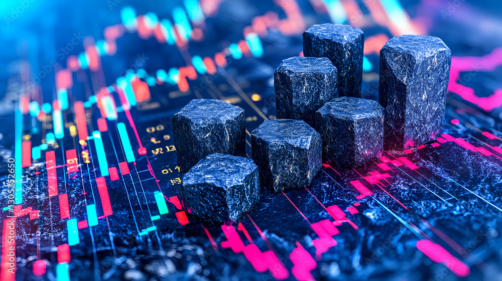 Poster market analysis data visualization financial sector graphical representation digital environment aes