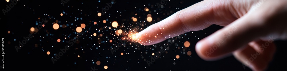 Poster Neuromorphic AI Interaction Futuristic Digital Connectivity Visualizing Human-Machine Quantum Touch Interface for Immersive Technological Innovation and Transformative User Experience