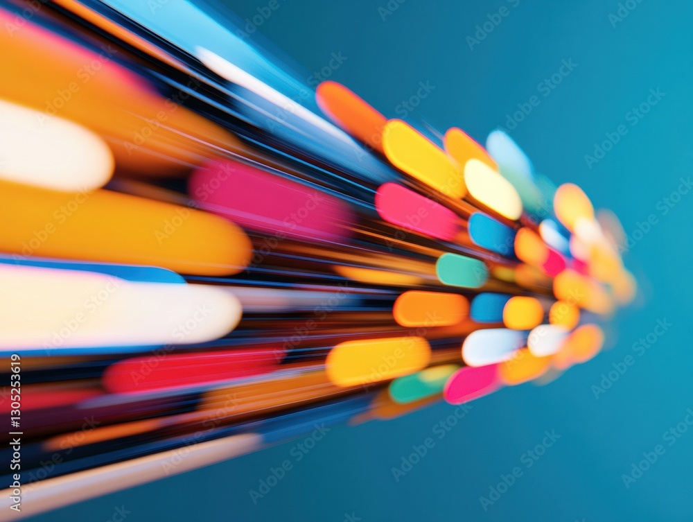 Poster kinetic color momentum dynamic digital abstract motion design showcasing velocity, innovation, and c