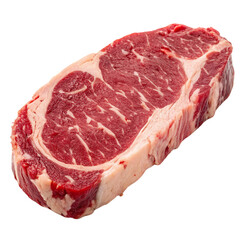 Raw fresh meat Ribeye steak entrecote isolated on a transparent background