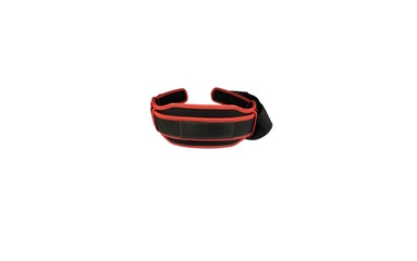 A weightlifting belt isolated against a white background