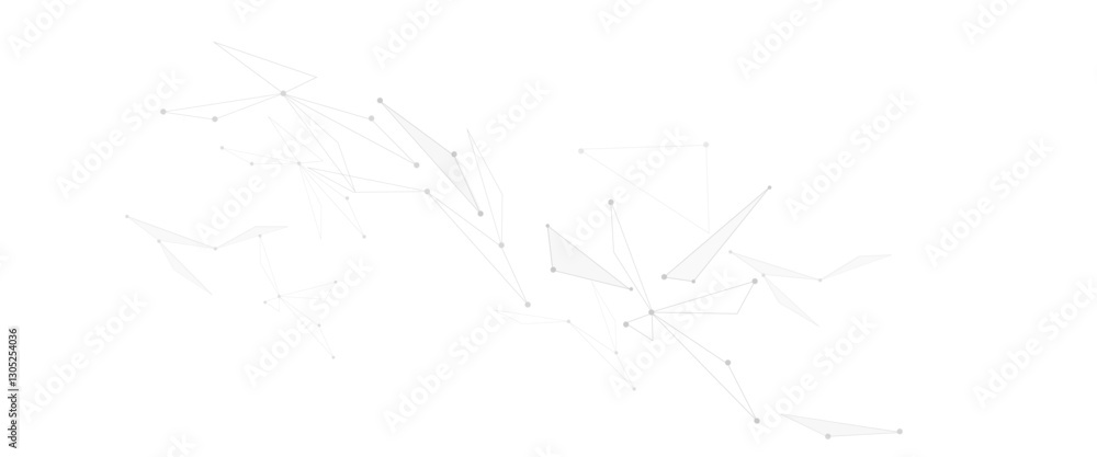 Poster Vector network in light grey and color with triangle lines and dots. illustration of minimalistic design with connecting the dots and lines.