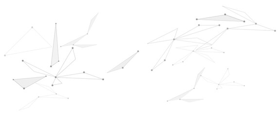 Vector network in light grey and color with triangle lines and dots. illustration of minimalistic design with connecting the dots and lines.