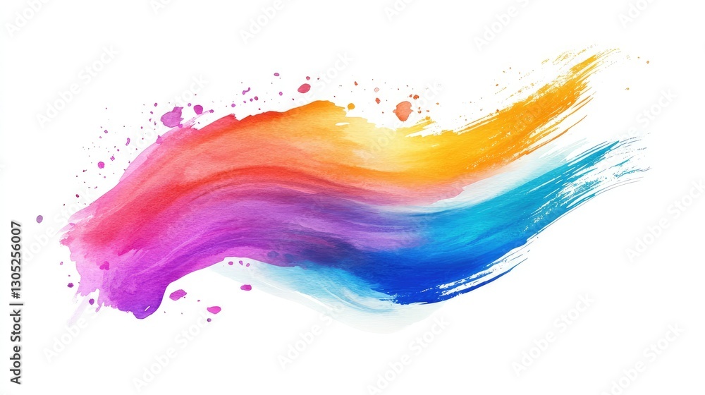 Poster vibrant abstract brush stroke with splashes of color representing creativity, energy, and artistic e