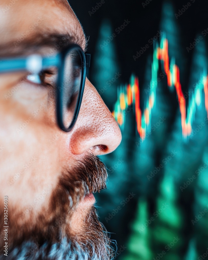 Aufkleber AI-Powered Market Insights Millennial Traders Hyper-Focused Digital Analytics with Dynamic Holographic Performance Visualization - Next-Gen Financial Intelligence