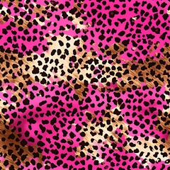 Leopard print design, Seamless background, Ai Generated