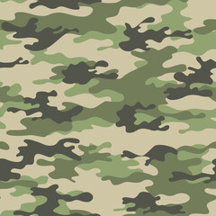 Fototapeta premium green army camouflage background, vector modern forest texture, hunting pattern