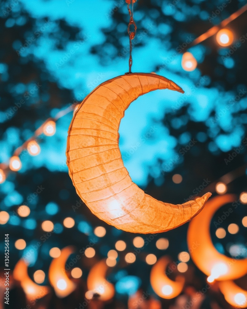 Aufkleber luminous cultural fusion ethereal ramadan paper lantern design - immersive global celebration aesthe