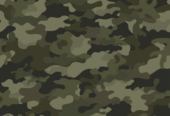 Fototapeta premium trendy camouflage seamless army pattern khaki military background