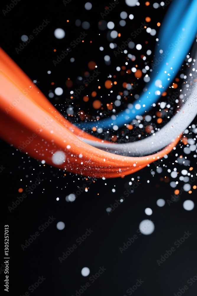 Aufkleber Immersive Digital Transformation Fluid Neon Particle Dynamics Revealing Breakthrough Innovation in Tech Disruption Visualization