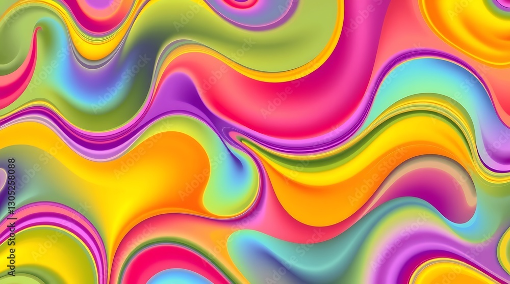 Poster colorful abstract swirls: a vibrant and dynamic abstract design composed of swirling, multi-colored 