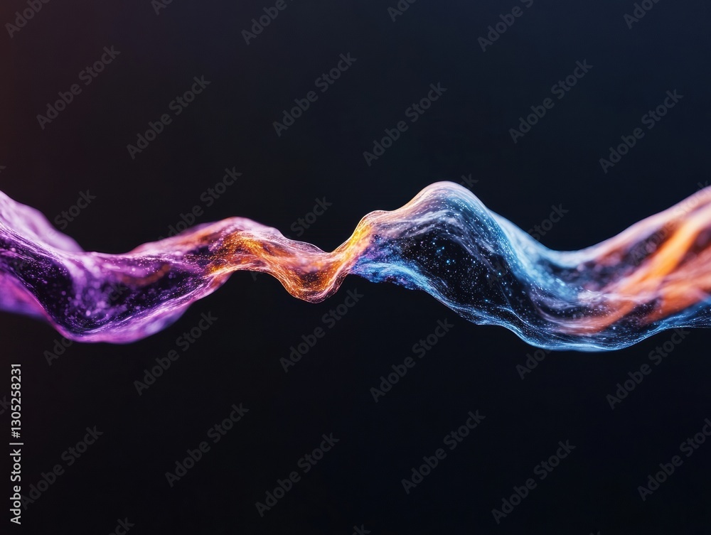 Poster Quantum Flow Immersive Digital Transformation Visualization - Next-Gen AI Data Connectivity Exploring Ethereal Technological Interactions