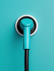 Minimalist EV Charging Tech Sleek Turquoise Port Symbolizing Clean Energy Innovation and Sustainable Urban Mobility Solutions for Climate-Conscious Consumers