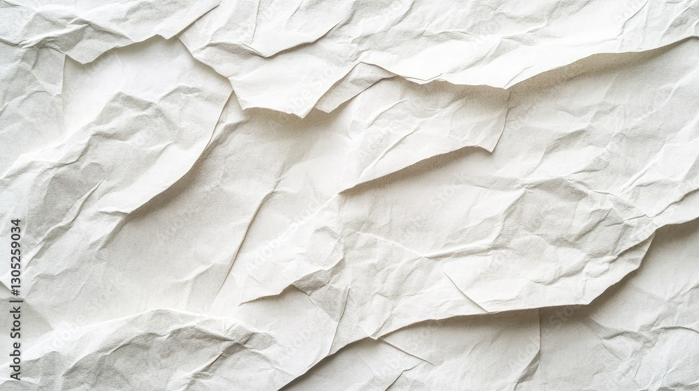 Poster crumpled white paper texture for background or overlay use in creative projects, ideal for invitatio