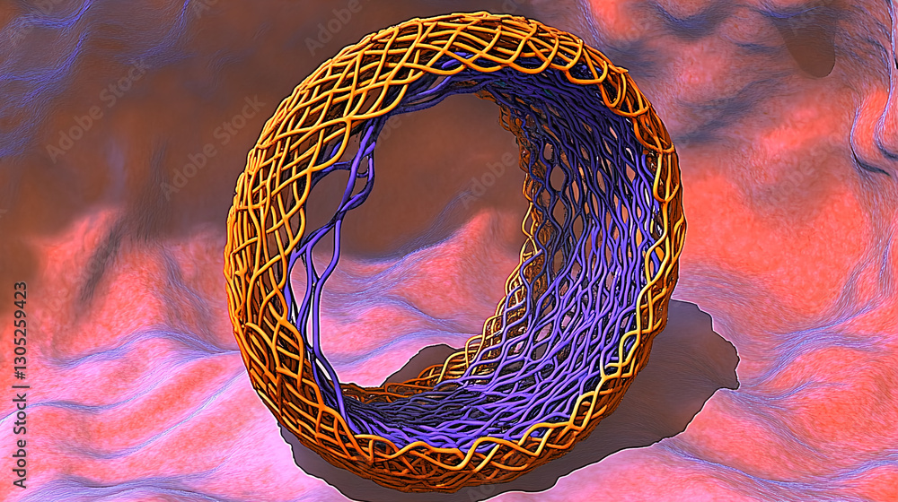 Poster dynamic abstract geometry digital art 3d rendering colorful environment close-up view innovative con