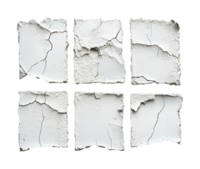 Rough white cement texture techniques isolated on transparent background png