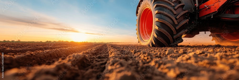 Aufkleber precision agriculture unveiled golden hour tractor dynamics capturing sustainable farming innovation