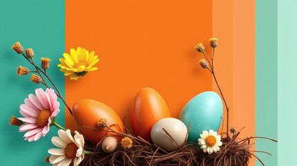 easter design easter eggs in light | generative AI