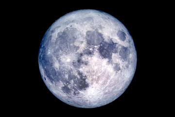 Stunning Full Moon Against Black Sky Capturing Lunar Surface Details in High Resolution