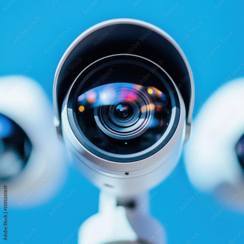 Leinwandbilder cutting-edge smart home security ai-powered surveillance camera with holographic visual interface - 