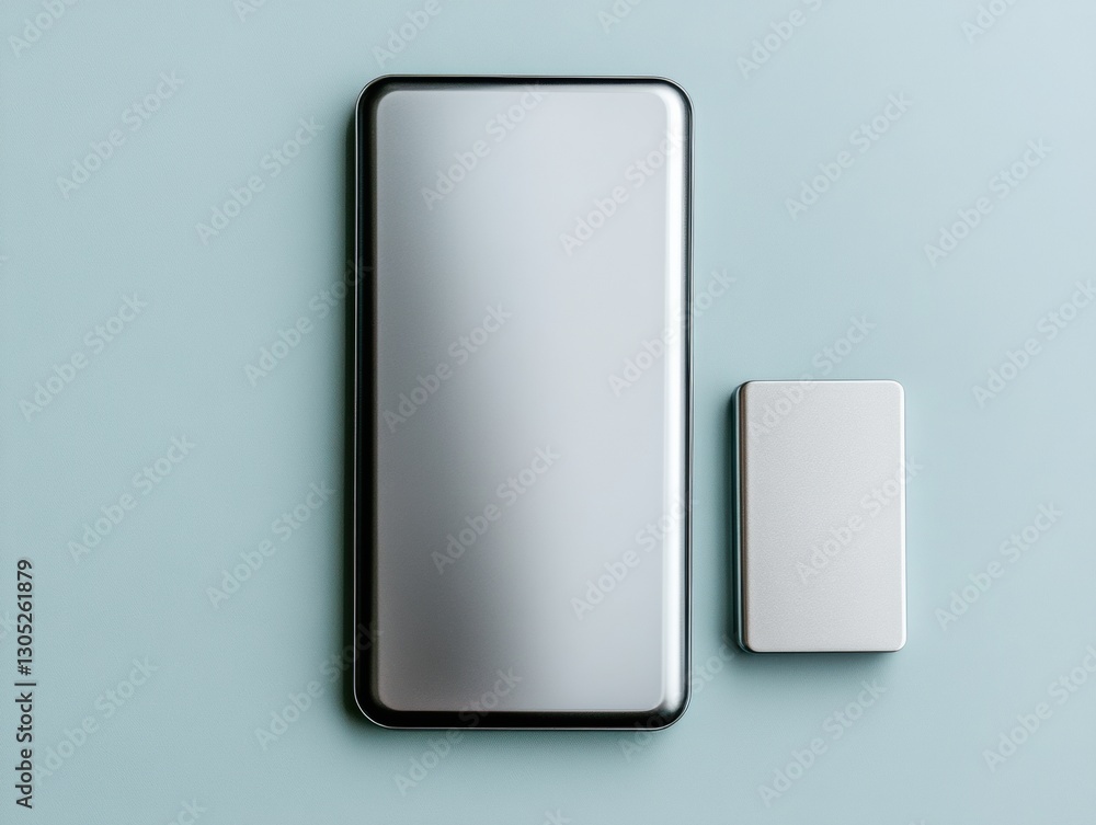 Leinwandbilder minimalist tech elegance sleek silver external storage mockup for digital professionals - cutting-ed