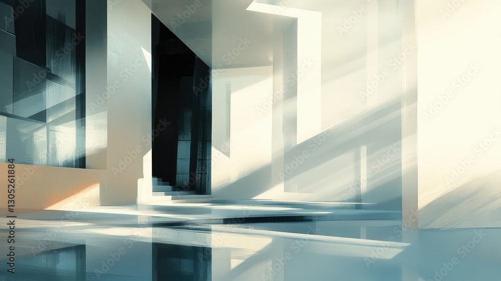 Poster abstract interior architecture with light and shadow play in minimalist style for modern design and 