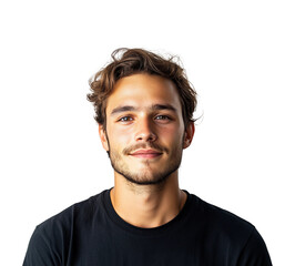 Obraz premium Smiling young man outdoors portrait isolated on transparent background png
