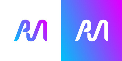 modern logo design letter P and letter M