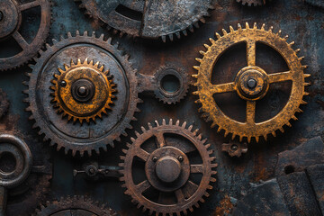 Intricate Gears in Perfect Synchronization Depicting Harmonious Teamwork and Unified Effort