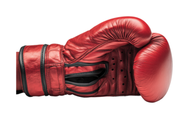 Boxing match highlight one red glove isolated on transparent background png
