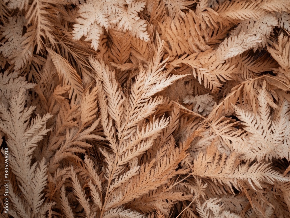 Aufkleber earthy bohemian decor intricate fern leaf patterns in autumn palette - rustic design content for eco