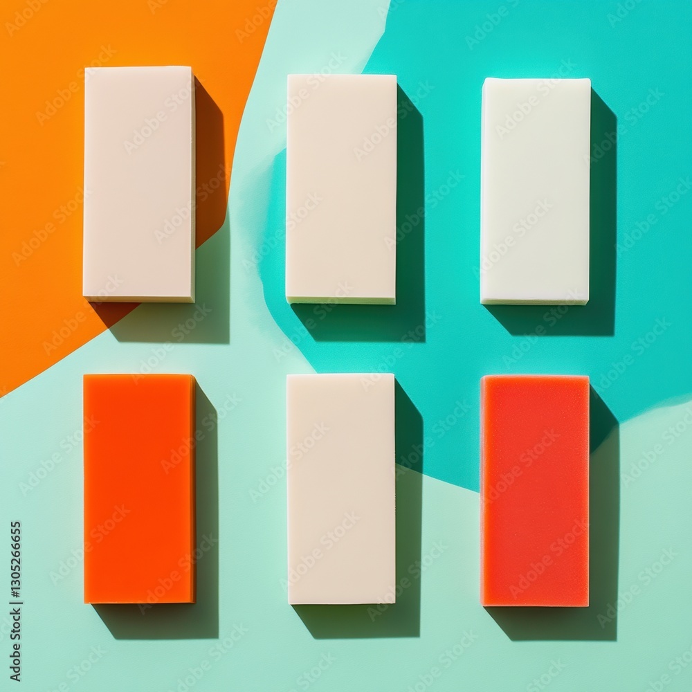Poster neo-minimalist color block design geometric branding mockup for modern digital marketing with vibran