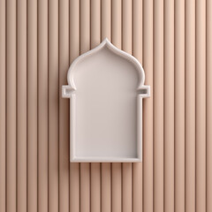 Islamic mosque window decoration background, Ramadan Kareem eid al fitr adha, muharram, 3D illustration,