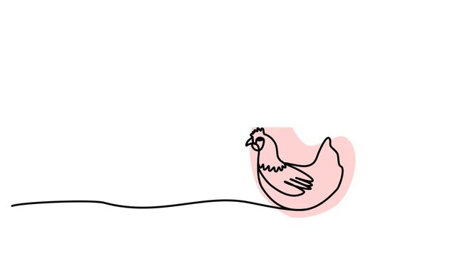 animation of a continuous drawing of an Easter egg with a bow in one line.